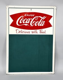 Enjoy Coca-Cola "Delicious with Food" Metal Menu Sign (TAC)