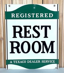 Texaco Register Rest Room Metal Sign (TAC)