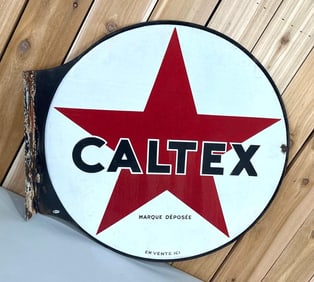Caltex Star Logo Porcelain Flange Sign (TAC)