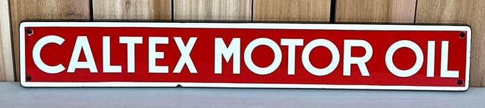 Caltex Motor Oil Porcelain Strip Sign (TAC)