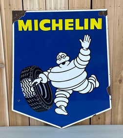 Michelin w/Bibendum & Tire Porcelain Sign (TAC)