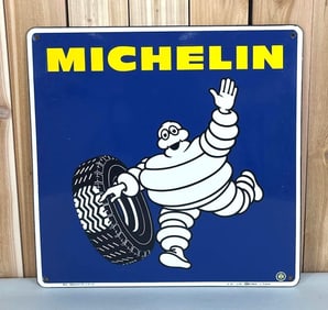 26" Michelin w/Bibendum & Tire Porcelain Sign (TAC)