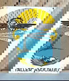 Taller Asociado (Garage/ Car Repairs) w/ Graphics Metal Sigb