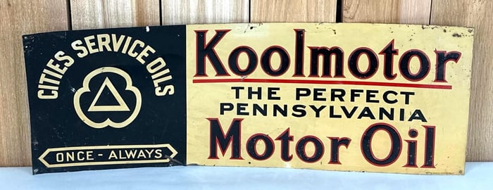 CIties Service Oils Koolmotor Metal Tacker Sign (TAC)