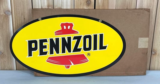 Pennzoil w/Red Bell Metal Sign NIB (TAC)
