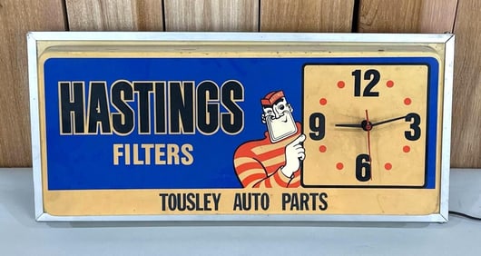 Hasting Filters w/Logo Plastic Clock