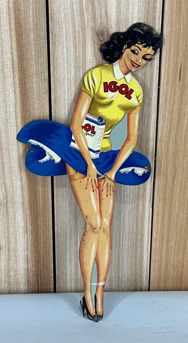 Igol (motor oil) Pin-up Girl Metal Sign (TAC) (1 of 3)