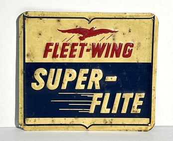 Fleet-Wing Super-Flite w/Logo Metal Pump Sign