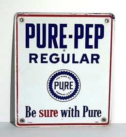 Pure-Pep Regular w/Logo Porcelain Pump Sign