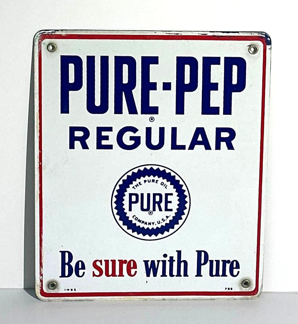 Pure-Pep Regular w/Logo Porcelain Pump Sign (1 of 3)