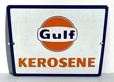 Gulf Kerosene w/Logo Porcelain Pump Sign