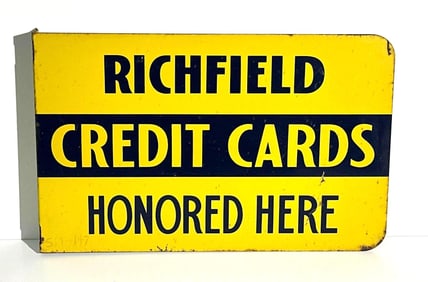 Richfield Credit Cards Honored Here Metal Flange Sign