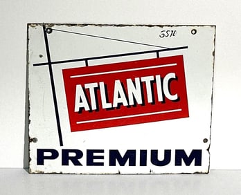 Atlantic Premium w/logo Porcelain Pump Sign