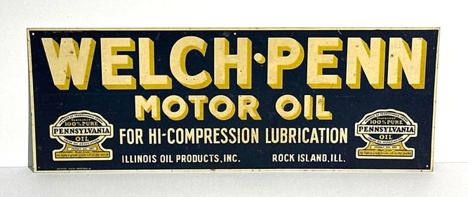 Welch-Penn Motor Oil Metal Sign