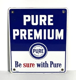 Pure Premium w/Logo Porcelain Pump Sign