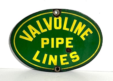 Rare Valvoline Pipe Lines Porcelain Sign
