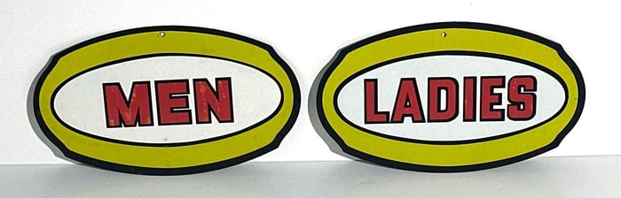(Pennzoil) Men & Ladies Metal Restroom Signs