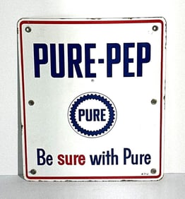 Pure-Pep w/Logo Porcelain Pump Sign