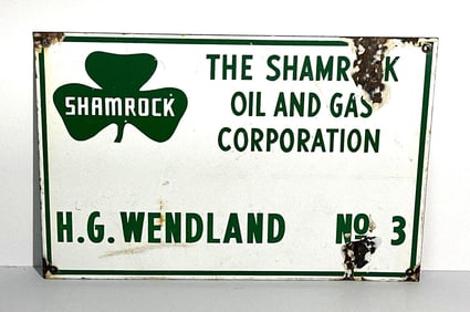 Shamrock Porcelain Well Sign