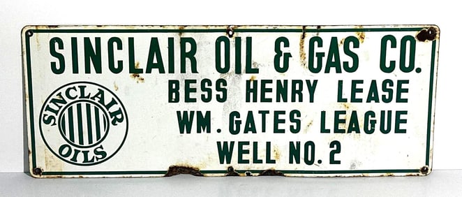 Sinclair Oil & Gas Porcelain Well Sign
