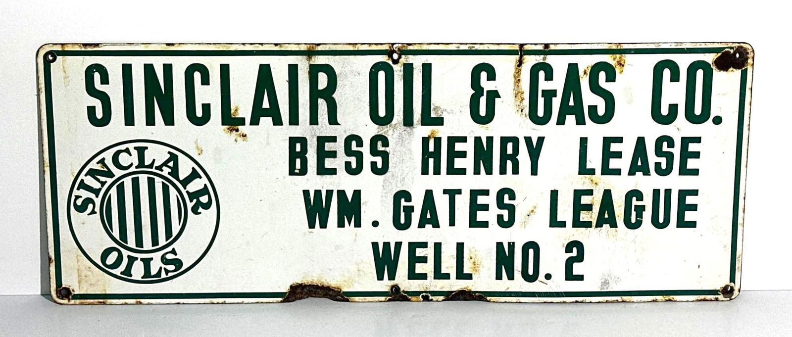 Sinclair Oil & Gas Porcelain Well Sign (1 of 3)
