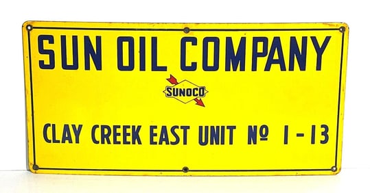 Sunoco Sun Oil Company Porcelain Well Sign