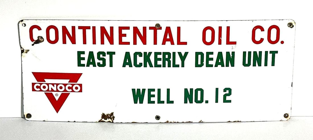 Conoco Continental Oil Porcelain Well Sign (1 of 3)