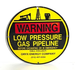 Oryx Energy Company Warning Metal Sign