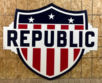 Republic (gasoline) Porcelain Identification Sign