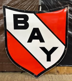 Bay (Gasoline) Porcelain Identification Sign