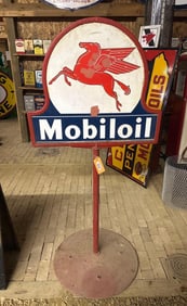 Mobiloil w/Pegasus Porcelain Curb Sign