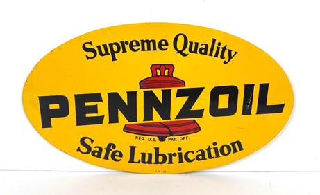 Pennzoil Safe Lubrication Metal Rack Sign
