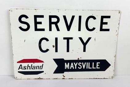 Ashland Service City "Maysville" Porcelain SIgn