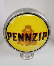 Pennzip Brown Bell Single 13.5" Lens Gas Pump Globe