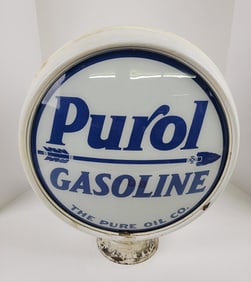 Purol Gasoline 15" Metal Body Gas Pump Globe