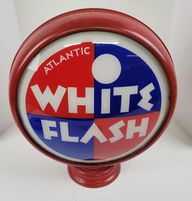 Atlantic White Flash 15" Metal Body Gas Pump Globe