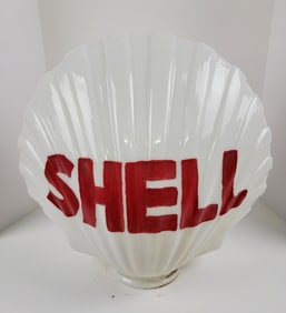 Shell One Piece Gas Pump Globe