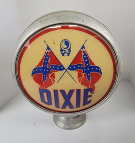 Dixie Crossed Flags Gas Pump Globe