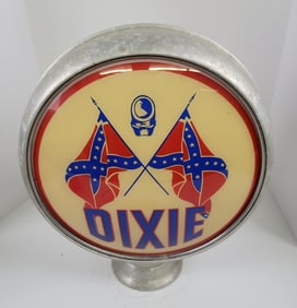 Dixie Crossed Flags Gas Pump Globe
