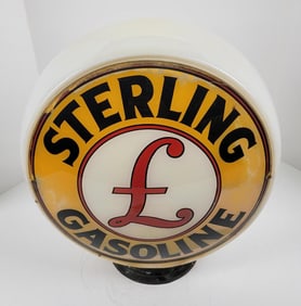 Sterling Gasoline 13.5" Glass Body Gas Pump Globe
