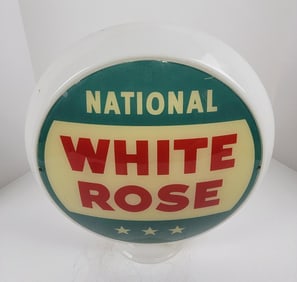 National White Rose 13.5" Glass Body Globe