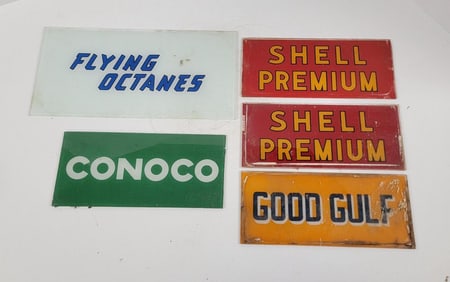 Group of Gas Pump Ad Glass