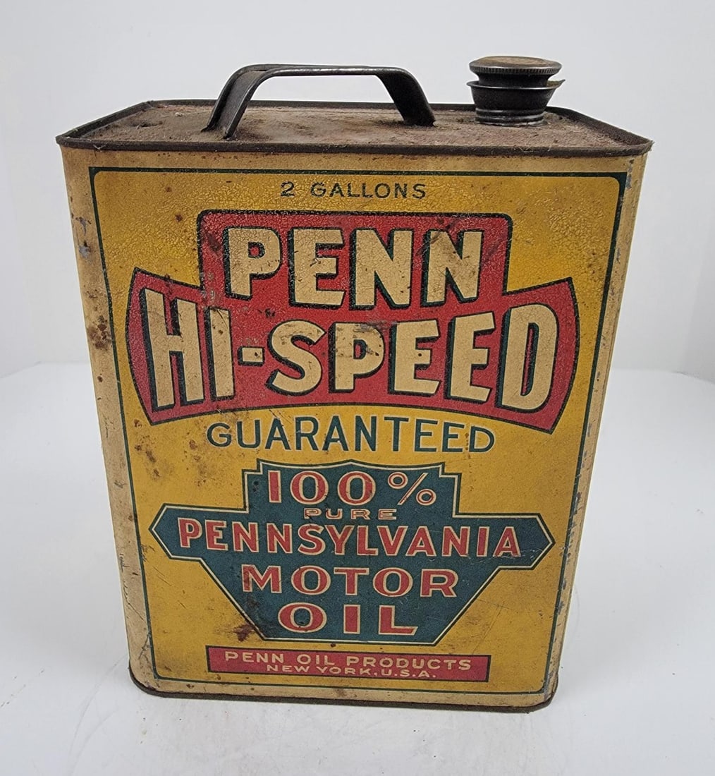 Penn Hi-Speed Motor Oil Two Gallon Can (1 of 4)
