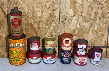 11-Metal Grease Cans including 9-One Pounders