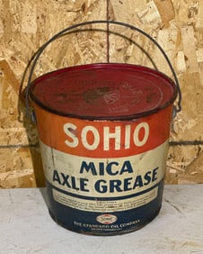 Rare Sohio 25 lb Mice Axle Grease Metal Bucket