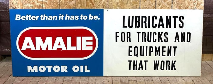 Large Amalie Motor Oil w/Privilege Panel Metal Sign