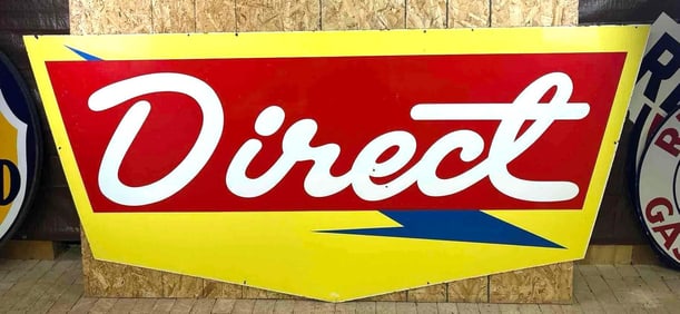 Large Direct (gasoline) Porcelain Identification Sign