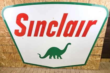 Large Sinclair w/Dino Porcelain Identification Sign