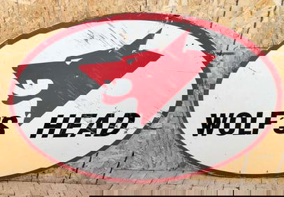Rare Wolf's Head Metal Sign