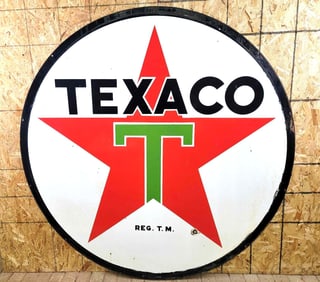 Texaco (white-T) Star Logo Porcelain Identification Sign